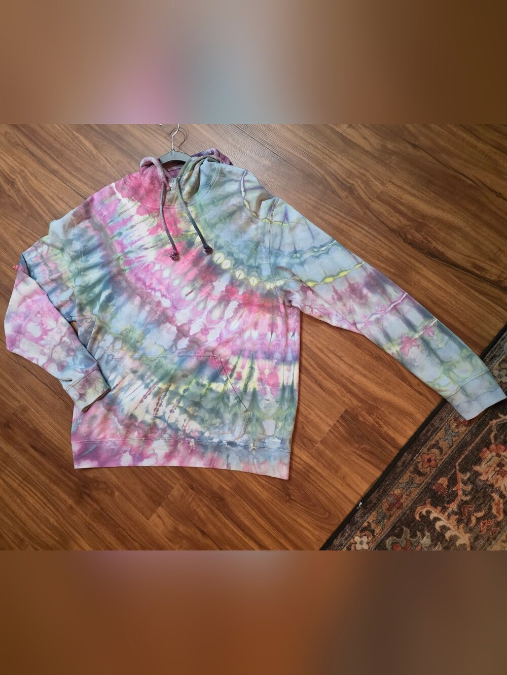 Custom Ice Dye Makers Market Multicolor Tie-Dye Pullover Hoodie XL